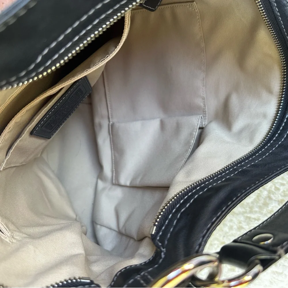 Coach Black Leather Hobo Bag